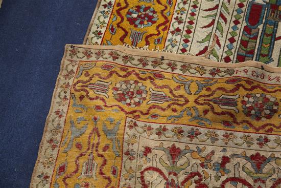 A Persian prayer rug, 6ft 6in by 4ft 2in.